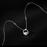 Silver CZ Clavicle Chain Water Choker Necklace