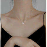 Silver CZ Clavicle Chain Water Choker Necklace