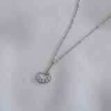 Silver Cat Zircon Pendant Necklace Women's Jewelry Gift