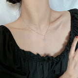 Silver Cat Zircon Pendant Necklace Women's Jewelry Gift