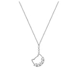 Silver Cat Zircon Pendant Necklace Women's Jewelry Gift