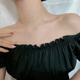 Silver Cat Zircon Pendant Necklace Women's Jewelry Gift
