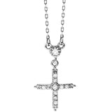 Silver Jesus Cross Pendant Zircon Necklace Ladies Party Jewelry