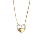 Silver Love Necklace Zircon Pendant Clavicle Chain Jewelry Gift