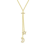 Silver Star Moon Tassel Necklace Clavicle Chain Hot Jewelry
