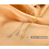 Silver Star Moon Tassel Necklace Clavicle Chain Hot Jewelry