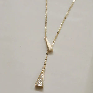 Silver Zircon Y Necklace for Women