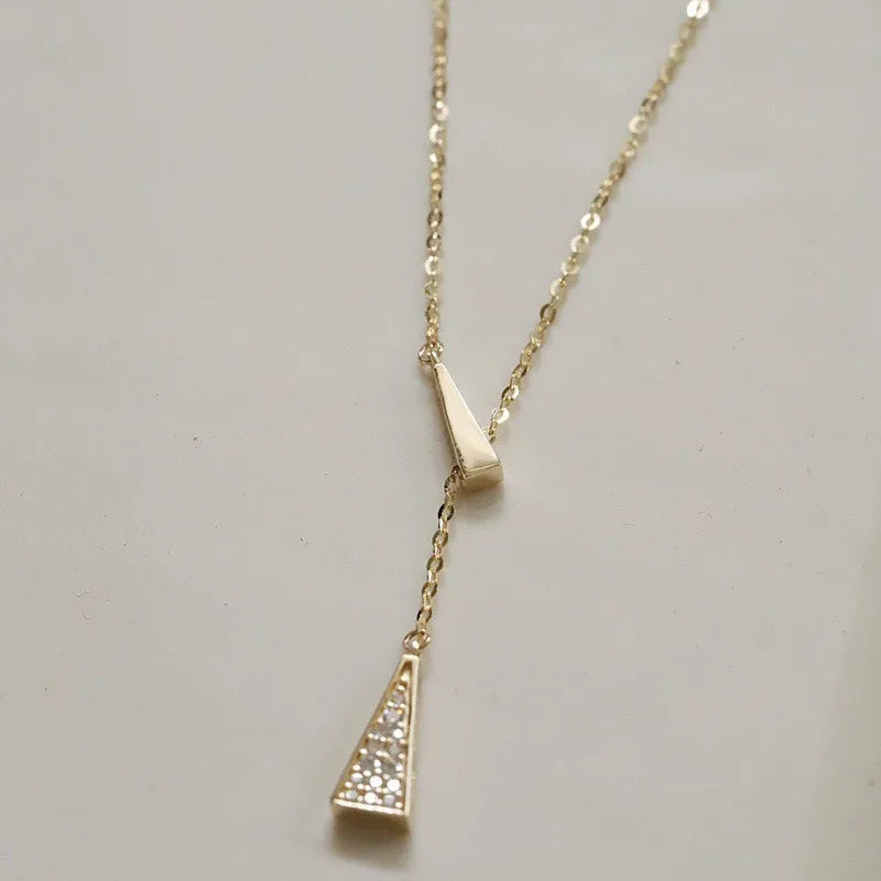 Silver Zircon Y Necklace for Women