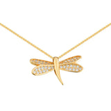 Silver Zircon Dragonfly Necklace Women Clavicle Chain Hot Jewelry Gift