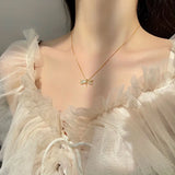Silver Zircon Dragonfly Necklace Women Clavicle Chain Hot Jewelry Gift