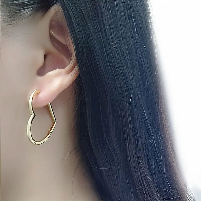 Love Heart Hoop Earrings for Women Gift