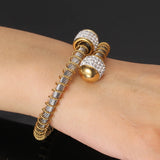 Adjustable Two Colors Women Bracelet Stainless Steel Jewelry