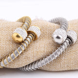 Adjustable Two Colors Women Bracelet Stainless Steel Jewelry