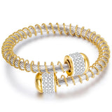 Adjustable Two Colors Women Bracelet Stainless Steel Jewelry