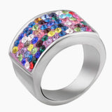 Stainless Steel Delicate Rings Inlay Austrian Crystal
