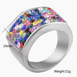 Stainless Steel Delicate Rings Inlay Austrian Crystal