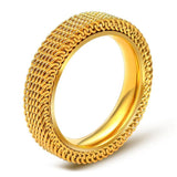 Unisex Mesh Stainless Steel Ring Circle Woven Mesh Wedding Rings Gift
