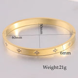 Four Leaf Bracelet Zircon Flower Bangle Women's Jewelry