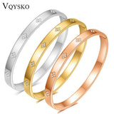 Four Leaf Bracelet Zircon Flower Bangle Women's Jewelry