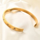 Four Leaf Bracelet Zircon Flower Bangle Women's Jewelry