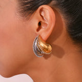 Hollow Water Drop Zircon Chain Earrings - Bold and Stylish Gift for Her