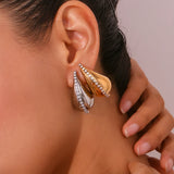 Hollow Water Drop Zircon Chain Earrings - Bold and Stylish Gift for Her