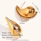 Hollow Water Drop Zircon Chain Earrings - Bold and Stylish Gift for Her