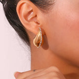 Hollow Water Drop Zircon Chain Earrings - Bold and Stylish Gift for Her