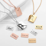 Love Letter Envelope Pendant Necklace Stainless Steel Custom Jewelry