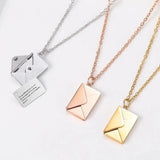 Love Letter Envelope Pendant Necklace Stainless Steel Custom Jewelry
