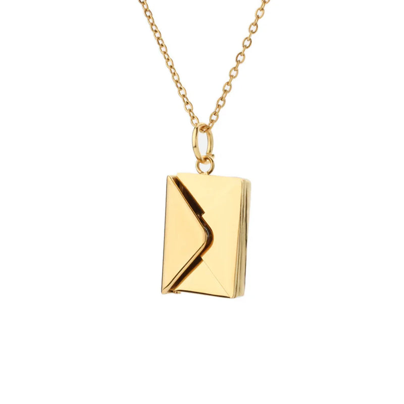Love Letter Envelope Pendant Necklace Stainless Steel Custom Jewelry