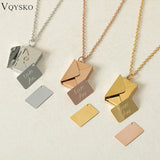Love Letter Envelope Pendant Necklace Stainless Steel Custom Jewelry
