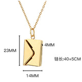 Love Letter Envelope Pendant Necklace Stainless Steel Custom Jewelry