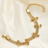 Stainless Steel Mesh Bracelet with Ball Pendant Chain