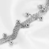Stainless Steel Mesh Bracelet with Ball Pendant Chain
