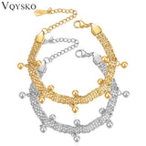 Stainless Steel Mesh Bracelet with Ball Pendant Chain