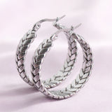 Vintage Geometric Wheat Ears Hoop Earrings