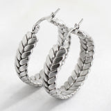 Vintage Geometric Wheat Ears Hoop Earrings