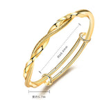 Women's Stainless Steel Frosted Wire Twisted Adjustable Bracelet