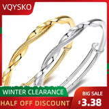 Women's Stainless Steel Frosted Wire Twisted Adjustable Bracelet