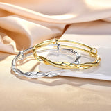 Women's Stainless Steel Frosted Wire Twisted Adjustable Bracelet
