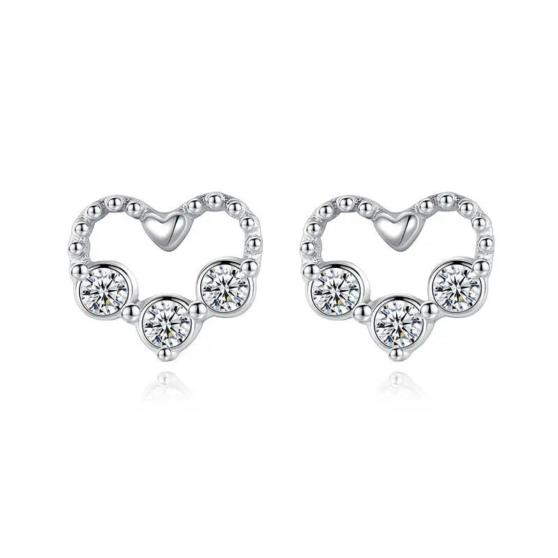Heart Shape Stud Earrings For Women Hollow Out Big Wedding Earring