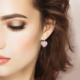 Diamond Heart Shape Softball Baseball Earrings Female Gild Hoops