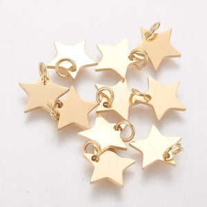 304 Stainless Steel Charms Star Golden 10x10.6x1.1mm