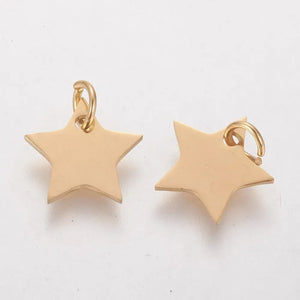304 Stainless Steel Charms Star Golden 10x10.6x1.1mm