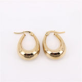 Vacuum Electroplating Hoop Earrings 27-35mm Stainless Steel Jewelry