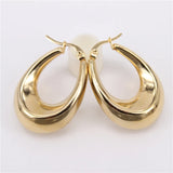 Vacuum Electroplating Hoop Earrings 27-35mm Stainless Steel Jewelry