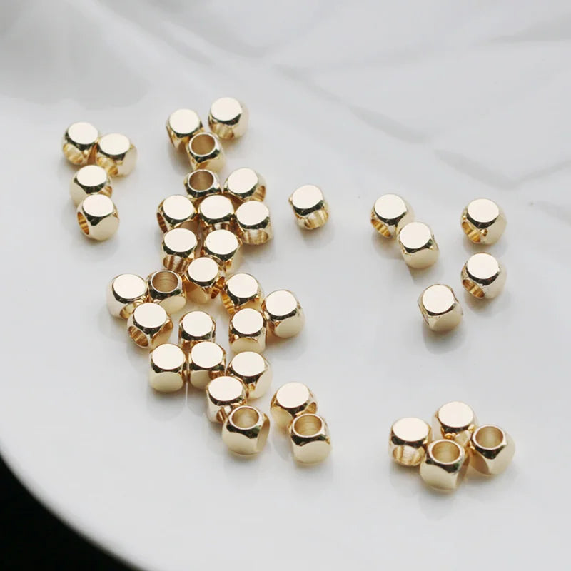 Mini Spacer Brass Beads for Jewelry Making DIY 1.5-4mm 30pcs