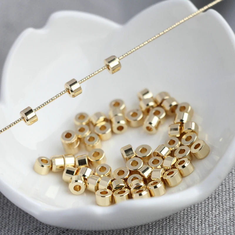 K Brass Spacer Beads for Jewelry Making 4mm 20pcs