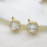 Vacuum Plating CZ Zircon Round Charms Cake Crystal Pendants 5pcs